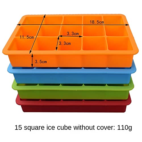 Molde de silicón para hielo 15 cubos 2 piezas azul sin tapa miniatura 2
