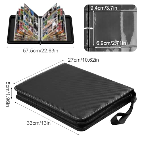 NVIYAM Sammelkarten Album,1080 Pockets Sammelalbum Karten, Reißverschluss Binder für Sammelkarten, 9 Taschen 60 Seiten Sammelalbum, Sammelkarten Ordner für Jungen Und Mädchen Sammelkarten-album