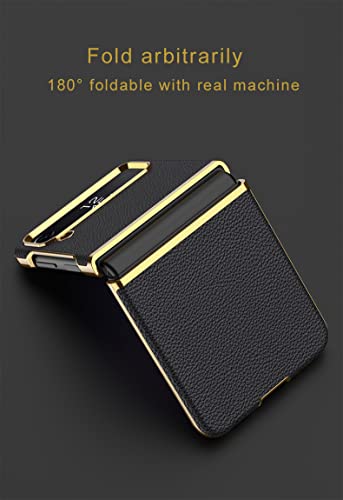 SHIEID Capa de couro para Samsung Z Flip 4, capa para celular galvanizada Galaxy Z Flip 4, compatíve