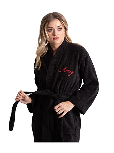 Image of Turkuoise Soft & Absorbent Towel Robe, 100% Cotton Turkish Terry Cloth Kimono Bathrobes for Women