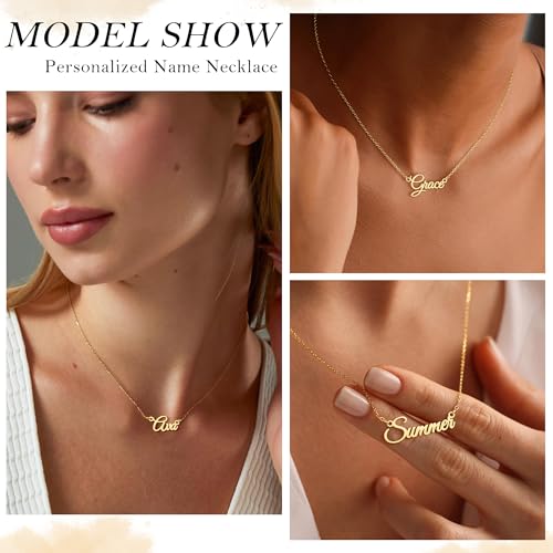 Ritach Custom Name Necklace - Stainless Steel Gold Necklace Personalized Name Necklaces for Women Customized Gifts for Women Girls Birthday4