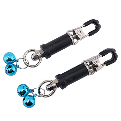 ニップルクリップ 金属 乳首クランプ 鈴付き 乳枷 乳首 刺激おもちゃ 男女兼用 SM アダルトグッズ カップルの遊び玩具(B) - 画像1