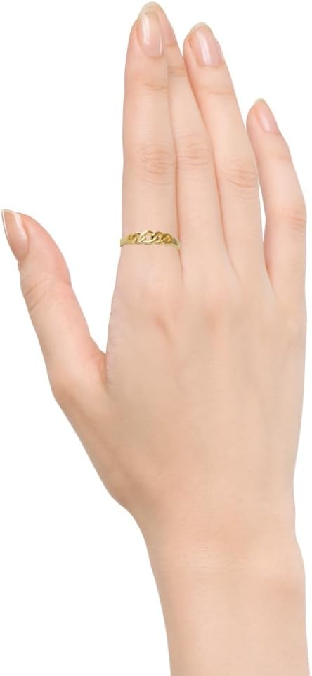 MUSTHAVE 18K Gold Plated Chain Ring for Women, Open Ring, Stack Ring, Lightweight, Yellow Color, Fashion Jewelry for lady, Unbreakable - Image 4