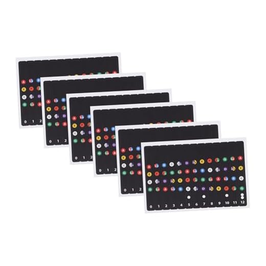 MUELODSIC 6 hojas Pegatinas de Notas para Ukelele Accesorio Práctico para Principiantes Etiquetas de Escala Musical Fáciles de Colocar y Remover Material Duradero y Seguro para Mejorar