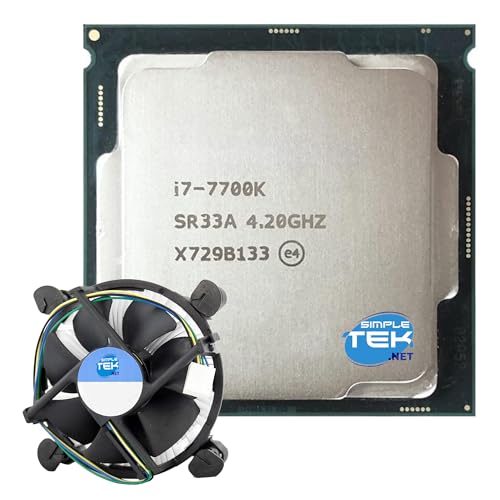 SIMPLETEK - Procesador de sobremesa LGA 1151 i7‑7700K – 4 núcleos/8 hilos – base de 4,2 GHz a 4,5 GHz Turbo – caché de 8 MB, TDP 91 W – incluye disipador de calor (reacondicionado)