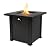 AJ Enjoy 28'' Propane Fire Pit Table, 50,000 BTU Fire Table with Steel Lid, Big Legs, Laval Rocks.