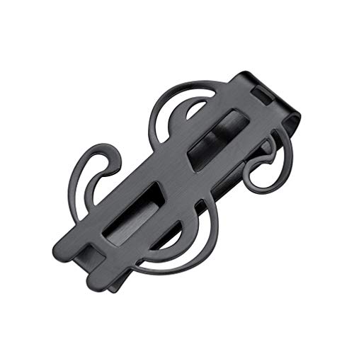PROSTEEL Personalisiert Geldscheinklammer mit Dollar Symbol Geldclip Geldklammer schwarz Edelstahl Halter für Visitenkarte Kreditkarte Geldscheine Brieftasche Vatertag für Männer Jungen