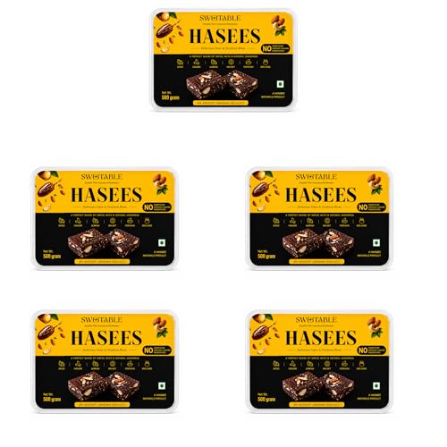 Image of Sweetable Date Bites | No Added Sugar | 100% Natural Dry Fruit Sweet | Made with Dates Nuts Pure Ghee | Healthy Energy Snack 500gm Pack |Pack of 5