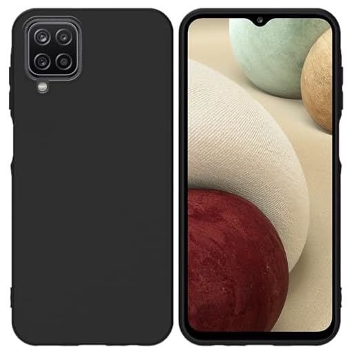 TENOC Phone Case for Samsung Galaxy A12 4G, Black Case Anti-Fingerprint Protective Bumper Matte Cover