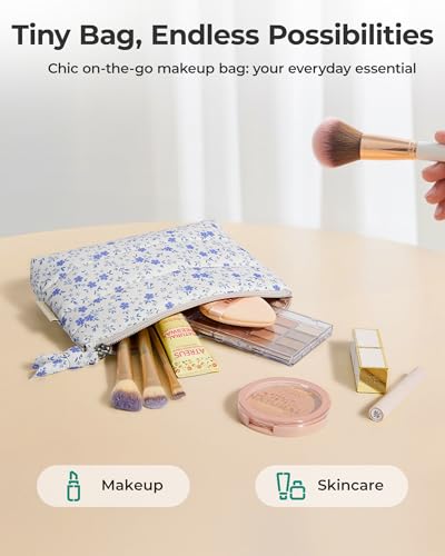 Image of BAGSMART Small Makeup Bag, Machine Washable Puffy Cosmetic Pouch