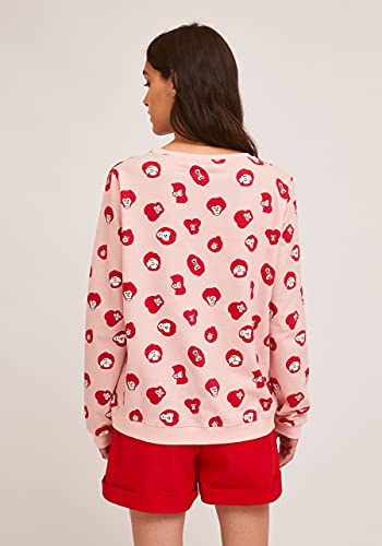 Suéter de algodón rosa transpirable Compañía Fantástica con divertido estampado de mono rojo 4