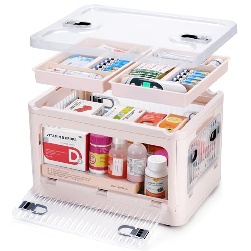 Fivebop 24 QT Medicine Organizer Storage Box with Removable Tray
