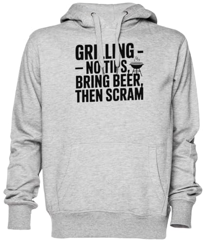 Sweat à capuche Grilling gris vêtement humour homme et femme