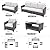 Patio Furniture Set 5 Pieces, 7-Seat PE Rattan Wicker Outdoor Sectional Patio Conversation Set with Waterproof Cusions and Coffee Table, Grey and Grey