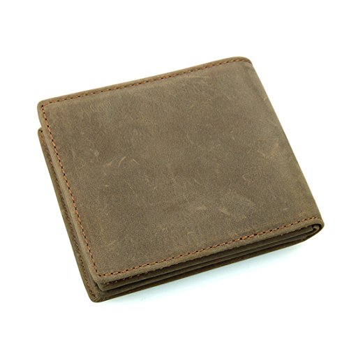 Preisvergleich Produktbild BAACHANG Brieftasche Herren gefaltete große kapazität echtes Lederband geldbörsen wiederverwertung Freizeit Multi Funktion (Farbe : Braun)