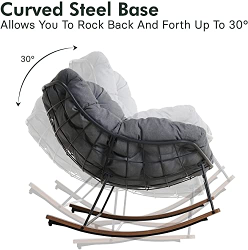Grand Patio Living Room Rocking Chair, Comfy Reading Sofa, Modern Cozy Lounge Rocker With Cushion For Bedroom, Dorm, Corner, Porch, Gray #TOP2