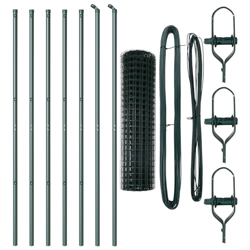 vidaXL Valla Euro Set de 2 Verde Acero Recubierto en Polvo 10 x 1.0 m