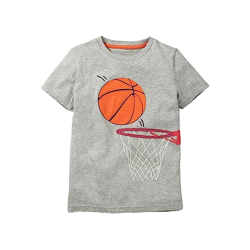 Toddler Sport Tshirt Kids Basketball Tennis Printed Shirts Summer Crewneck Tops Little Boys Girls Soft Cotton Boys' Tops