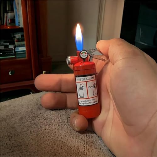 Encendedor Mini Metal Forma Extintor Butano LED miniatura 3