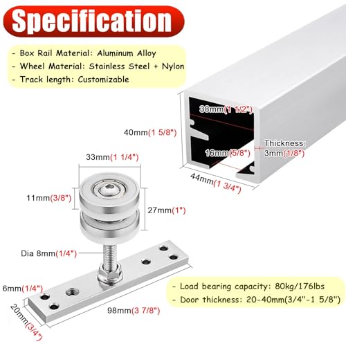 Kit rail de porte coulissante aluminium separation piece cuisine salon