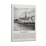 Maastricht Druck Schwarz und Weiß, Maastricht Wandkunst, 