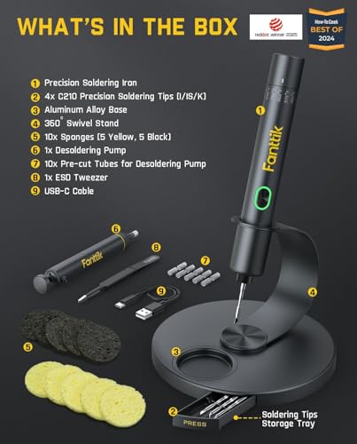 Fanttik T1 Max Cordless Soldering Iron Kit w/ Stand & 4 Tips - image 9