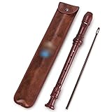  Blockflöten Blockflöte Moeck Professioneller Barock-8-Loch-Recorder Mit C-Taste, Hohe Deutsche ABS-Flöte Für Anfänger, 3-teilig, Mit Reinigungsstab Für Ledertaschen (Color : Reddish Brown-German C)