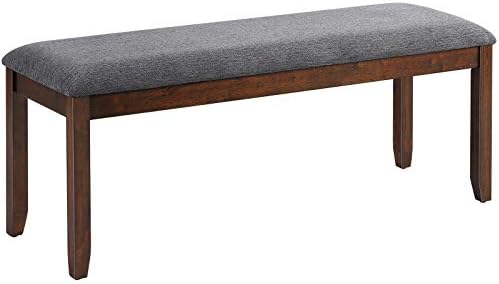 Giantex Dining Room Bench, Wood Kitchen Table Bench with Upholstered, Entryway Bench, Bedroom Bench for End of Bed, 47.5 x 15.5 x 19.5 Inches Ottoman Bench, Indoor Bench Rubber Bench Seat (1)