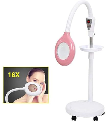 asdchZen Magnifying Floor Lamp Led Magnifier Beauty Lamp With Rolling Floor Stand With 5 Wheels Adjustable Gooseneck