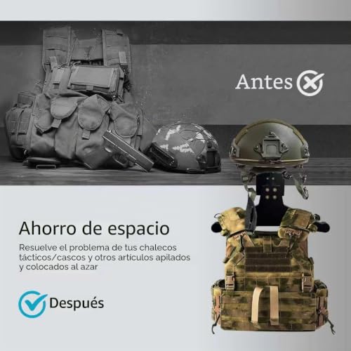Soporte de Pared para Casco Táctico: Protege y Cuelga Ropa 4