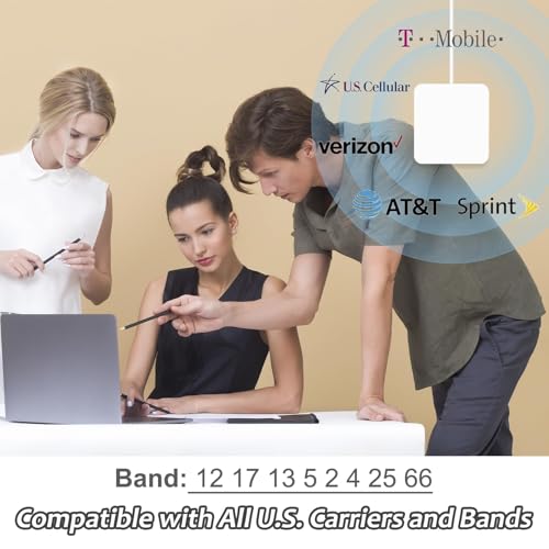 Image of Cell Phone Booster for All U.S. Carriers, Up to 7000Sq.Ft,Cell Booster for Home with 2 Indoor Antennas,Boosts 5G 4G LTE for Band 2 /4 /5 /12 /13 /17 /25 /66, FCC Approved Cell Phone Signal Booster (Ivory)