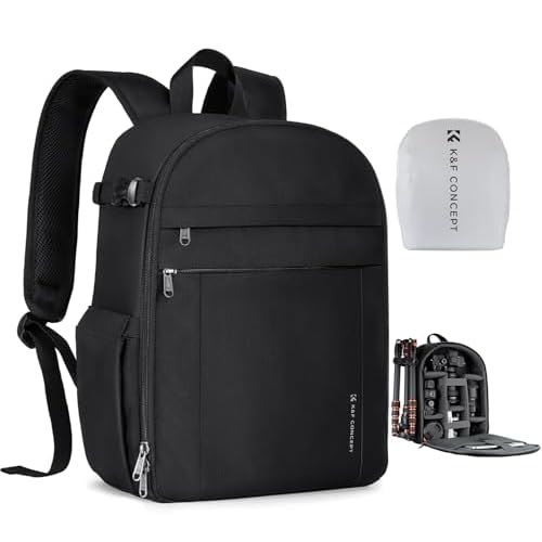 K&F CONCEPT Camera Backpack, Lightweight Camera Bag with Tripod Holder
