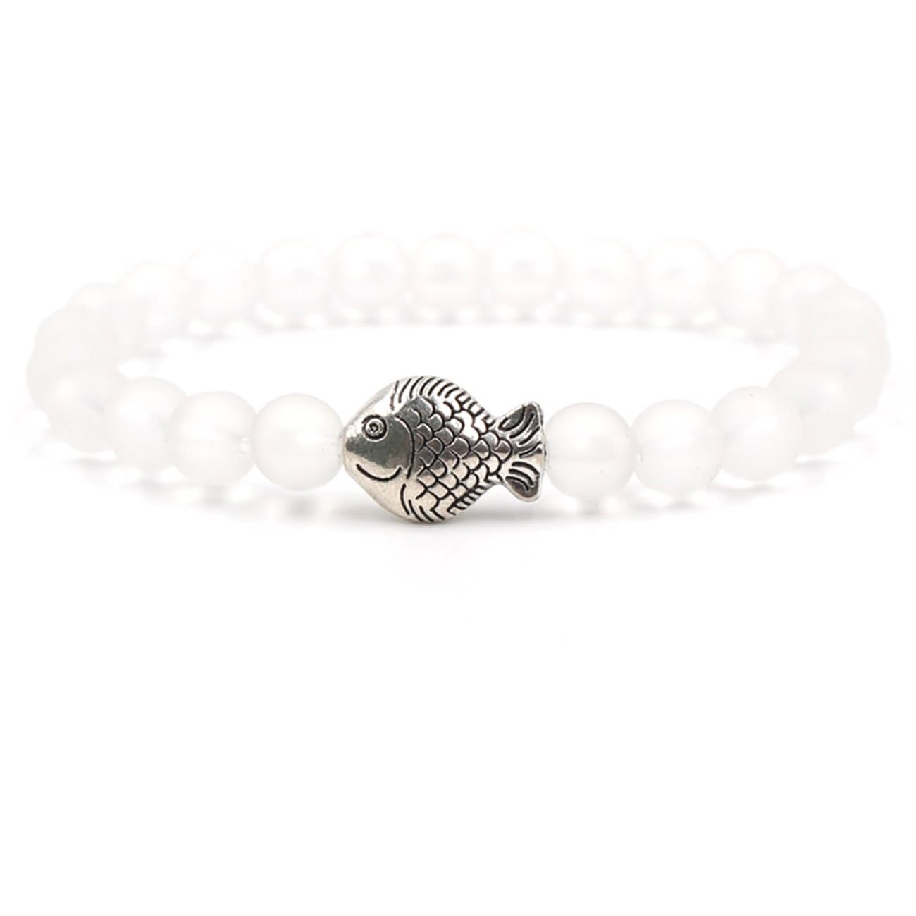 Bracelets en pierre naturelle perle 8 mm élastique 19 cm pour homme et femme - 7