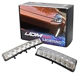 iJDMTOY Clear Lens LED Daytime Running Lights Compatible with 2003-2005 Pre-LCI Nissan 350z, Direct Fit DRL Assy Powered by 7 Pieces High Power Xenon White LED Each Side