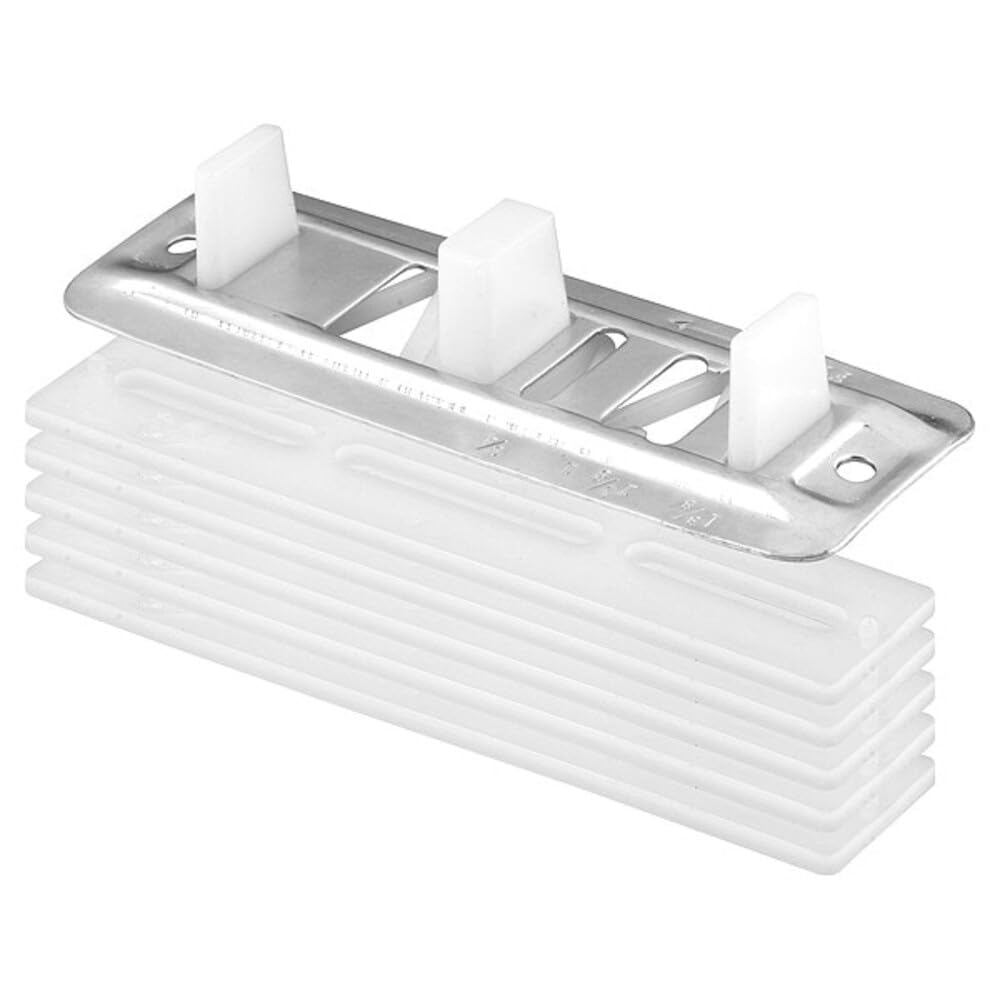 Guide de bas de porte d'armoire Prime Line N6661 en plastique blanc pour placard coulissant