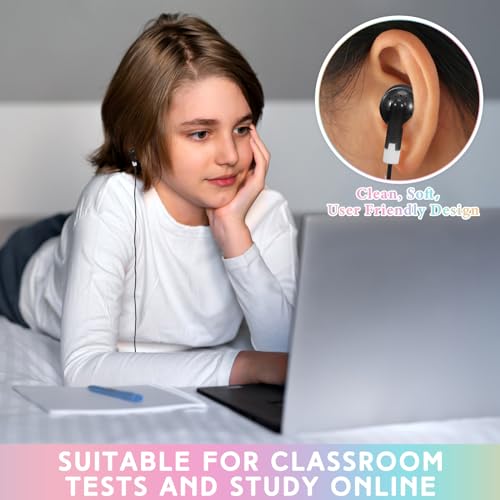 Image of 50 Pack Earbuds Wired Bulk for Classroom 3.5mm Jack, Black