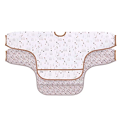 LÄSSIG Baby Long Sleeve Bib Set (2 pcs.) para atar en el protector de captura / babero de manga larga Tiny Farmer Goose