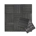 NewTechWood – UltraShield Naturale Deck Tiles for Outdoor Flooring, Weather-Resistant Patio Flooring, Set of 10 1x1-foot Interlocking Deck Tiles, Outdoor Patio Tiles, Hawaiian Charcoal