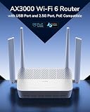 Cudy AX3000 WiFi 6 2.5G PoE-Powered Router with USB 2.0 Port, Dual Band VPN Router, MU-MIMO, WireGuard, Cudy Mesh Compatible, APP Control, WR3000P - 2