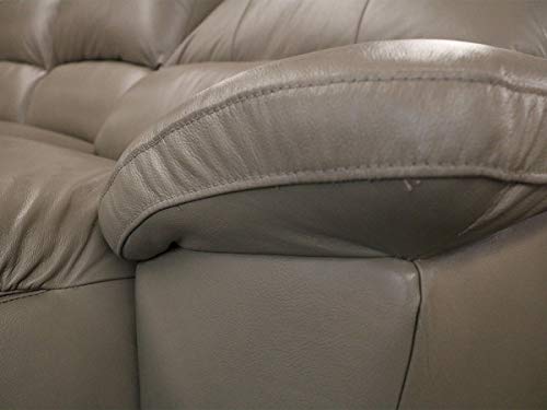 Sofá Reclinável Elétrico de Couro Macan - 3 Lugares - 3,26 m - Avelã