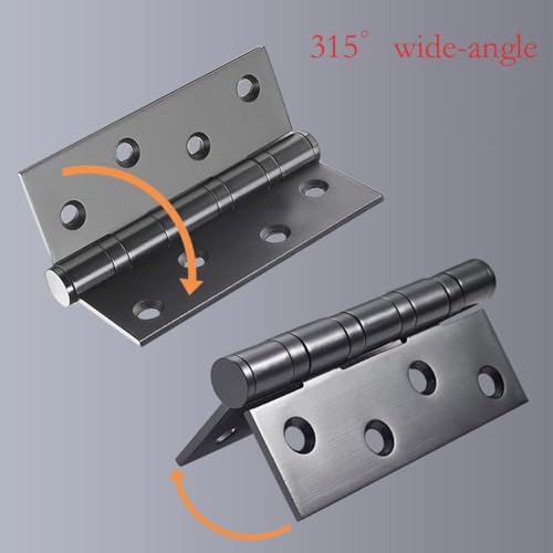Bisagras de puerta de acero inoxidable resistentes con rodamientos de bolas, paquete de 2 bisagras de esquina cuadradas para puertas de madera de interior/exterior, incluye accesorios de instalación
