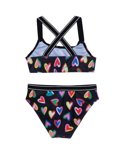Image of Gottex Girls Kids Toddler and Little Girls Hearts Rainbow Print Colorful Two Piece Swimsuit