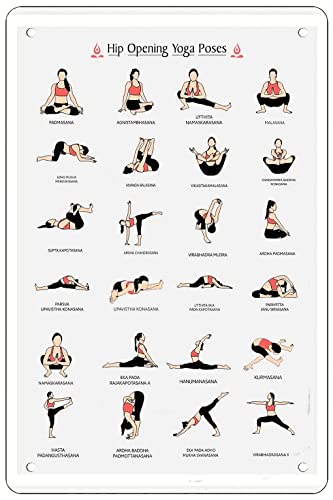 Hip Opening Yoga Poses Vintage Metal Sign 8x12