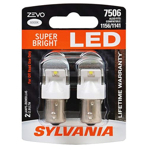 SYLVANIA - 7506 ZEVO LED White Bulb - Bright LED Bulb, Ideal for Daytime Running Lights (DRL) and Back-Up/Reverse Lights (Contains 2 Bulbs)