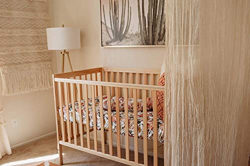 Fitted Crib Sheet (Mini Size) - Garden Floral (White) Design, Woven 100% Cotton For Baby Girl Infant Nursery Bedding And Bassinet Mattress Cover Inspiration By Mini Wander #TOP6