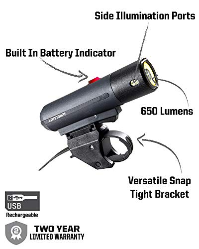 Kryptonite Alley F-650 Front Led Bicycle Headlight & Avenue R-50 Rear Led Cob Bicycle Indicator Light #TOP3