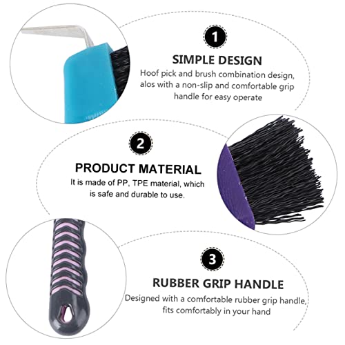 DOITOOL Escova de ferradura, 2 peças, pega macia, palheta de casco de ferradura, palheta de casco de