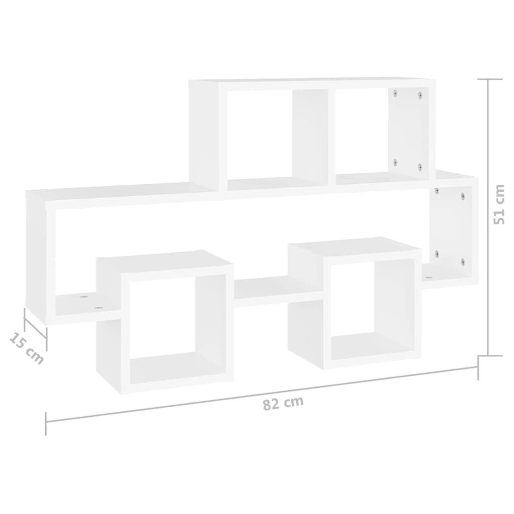 Genérico Estante Pared Forma Coche Madera ingeniería Blanco 82x15x51 cm,Mobiliario,Estanterías,Estantes y estanterías,807250