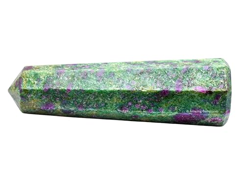 Image of Amazing Gemstone Ruby Fuchsite Crystal Towers - Natural Healing Crystal Point Obelisk for Reiki Healing and Crystal Grid (3 inch to 4 inch INCH)