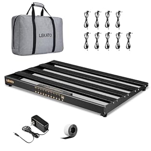 💡[All-in-one Design] This pedalboard with built-in power supply provides clean and quiet power for pedals (DC 9v, 12v 18v 200mA). Besides, each channel has separate short-circuit protection. 💡[Large Pedal Board] The guitar pedal board weights 2.97lb;...